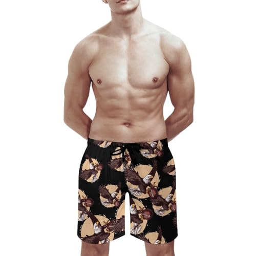 Ea-gles on Football Ball Men's Swim Trunks Quick Dry Board Shorts Hawaiian Beach Shorts With Pocket3