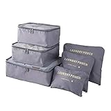 KIT 6 SACOS BOLSAS ORGANIZADOR MALA ROUPAS BAGAGEM VIAGEM CINZA