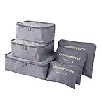KIT 6 SACOS BOLSAS ORGANIZADOR MALA ROUPAS BAGAGEM VIAGEM CINZA 7 41FMoXfKRML