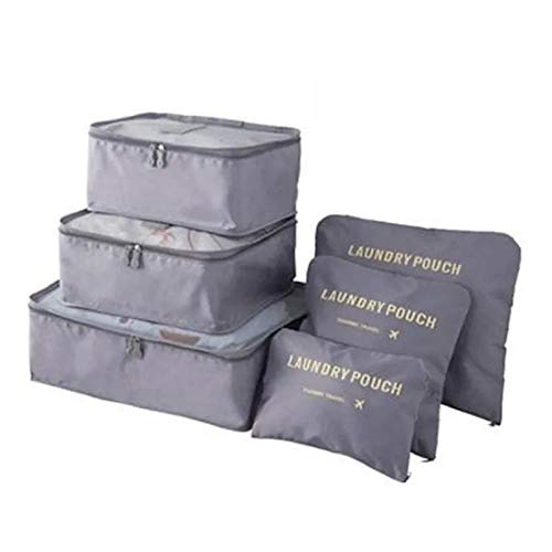 KIT 6 SACOS BOLSAS ORGANIZADOR MALA ROUPAS BAGAGEM VIAGEM CINZA 1 41FMoXfKRML