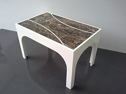 Table de salon en marbre blanc et Marron "Design" Concep Emperador