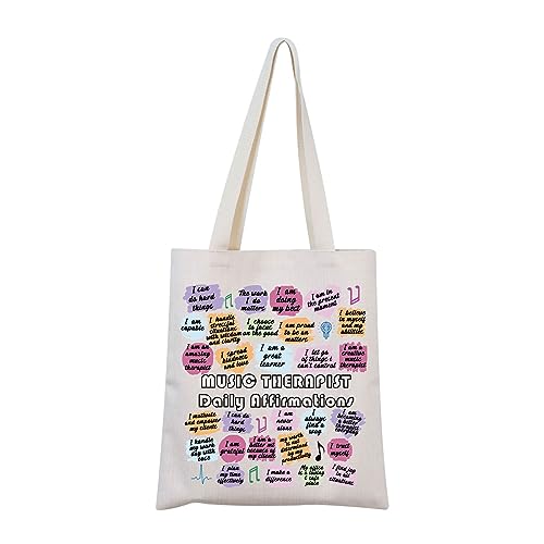 Music Therapy Tote Bag Music Therapist gift Inspirational Gift for Music Therapist (Music Therapy Tote)