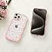 QLTYPRI for iPhone 12/iPhone 12 Pro Case, Curly Wave Frame Clear Phone Case with Aesthetic Floral Flower Design for Girls Women, Clear Soft Silicone TPU Bumper Shockproof Protective Cover - Pink/Pink