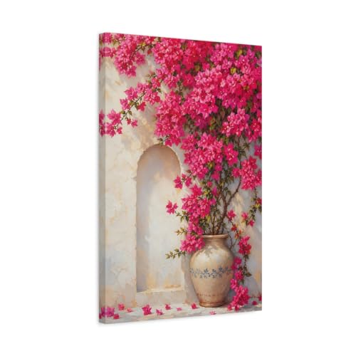 Tableau bougainvillier rose pour salon chic au-dessus du canapé 40x60 cm