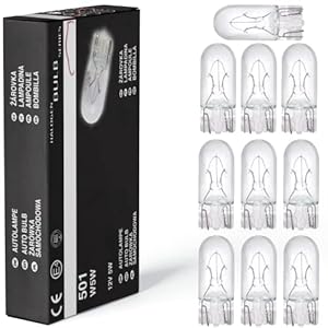 Xtremeauto 501 Bulbs W5W 10 Pack Interior Light Bulbs – 10X 501 Bulb W5W Bulb, Replace Side Light Bulb, Car Interior Light Bulbs, 12V 5W Bulb, Car Bulbs, Car Light Bulbs, Long Lasting Bright Lights