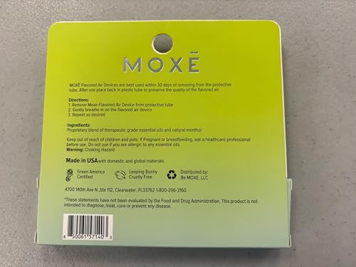 moxe natural mojito air inhaler  non electric long-lasting flavored air refreshing support  oral fixation peppermint lime bergamot amp menthol essential oils craving relief