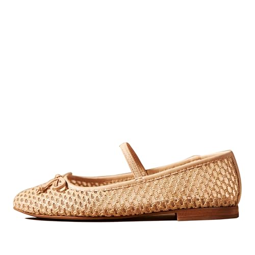 Mesh Ballet Flats for Women Stylish Mary Jane Shoes Design with Pull-On Fit Elegant Round Toe Breathable Material Cute Bow Accent