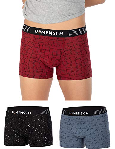 Image of DAMENSCH Deo-Cotton Printed Underwear for Men Combo Breathable Inner for Men Cotton Trunks for Men Pack No-Marks Waistband Mens Underwear Moisture Wicking Underwear Pack of 3