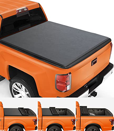 Tiptop Soft Quad-Fold Tonneau Cover Truck Bed for 2007-2023 Silverado / Sierra 1500 & 2007-2019 2500 3500 HD 6.6ft Bed (78.9") | TPX4 |