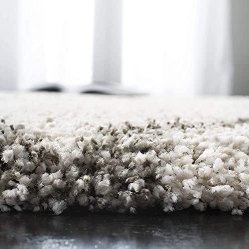 Image of Handwoven Microfibre 3D Rug for Living Room (Ivory & Grey, 8 X 8 Feet (Round), Microfibre)