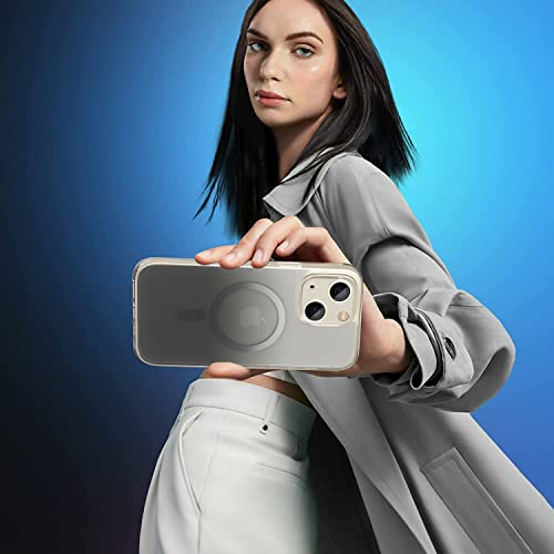 Image of Vaku Luxos Zurich MAGPRO Gradient Colored for iPhone 14 Plus Cover Case, Transparent, 6 Feet Drop Protection, Shockproof, Scratch Resistant, Slim, Compatible with MagSafe Back Cover - Grey