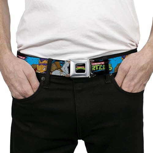 Nickelodeon Seatbelt Buckle Belt, TMNT Bebop And Rocksteady Back to Back Pose3