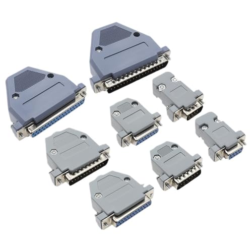 Image of LOKLNEYK Connector Welding Wire Type DB15 15 ho /*le pin 3 Rows VGA Adapter Male Female Plug Socket Serial Port Terminal(Silvery Female)
