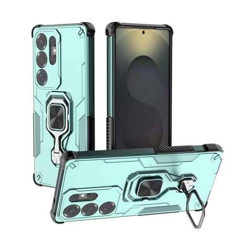 Coque Samsung S25 Ultra verte rigide silicone avec anneau