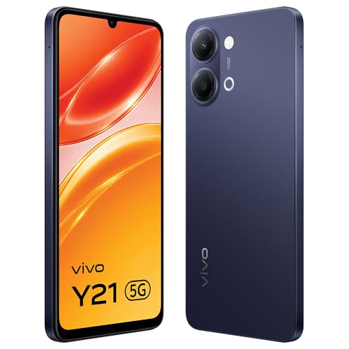 Image of vivo Y21 5G (Midnight Blue, 4GB RAM, 128GB Storage) with No Cost EMI /Additional Exchange Offers