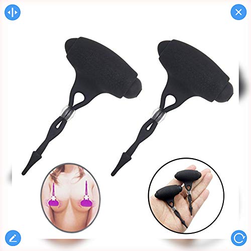 Un Paio di Nero stimolante Vibrazioni Clip Regolabile Silicone
