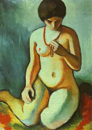Peinture à l'huile pour mur vide tableau nu Auguste Macke 1910