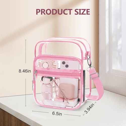 Image of Blvornl Clear Crossbody Bag with Adjustable Shoulder Strap, Stadium Approved PVC Purse Bag, Messenger Bag