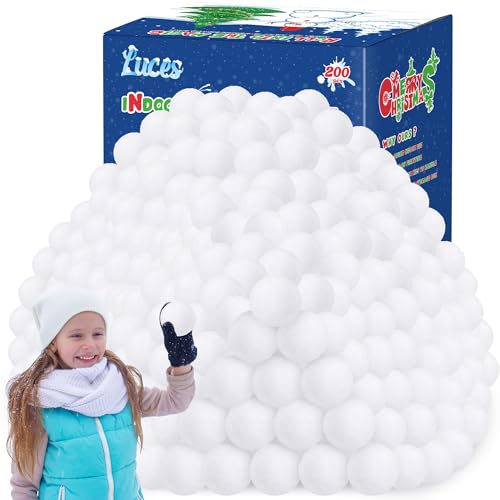 Luces 200 PCS Snow Balls for Kids Indoor, Soft Artificial