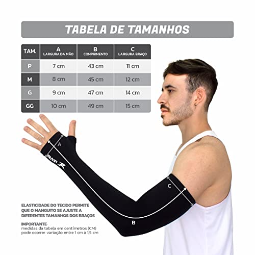 Manguito Esportivo Longo Pro HC com Cobertura da Mão Muvin - Proteção Solar UV50+ - Costura Flat e R