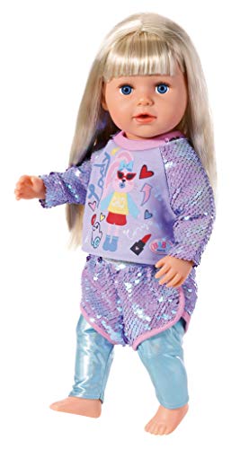 Zapf Creation 828182 BABY born Fashion 43cm, Puppenkleidung Puppenzubehör in lila rosa bestehend aus Kapuzenshirt und… – Bild 7