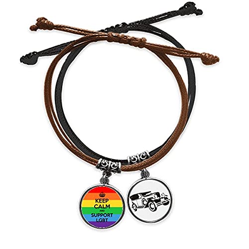 Bracelet Gay et Lesbiennes Cuir Durable Qui Ne Se Décolore Pas