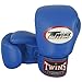 Twins Special Muay Thai - Guantes de piel para Muay Thai, color negro, azul, rosa, rojo, blanco, 8-10-12-14 onzas (azul, 14 onzas)