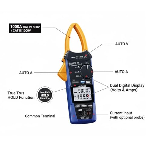 Image of HIOKI CM4375-50 AC /DC Clamp Meter | True RMS Digital Clamp Multimeter | High Accuracy Current, Voltage & Resistance Measurement for Industrial & Electrical Use