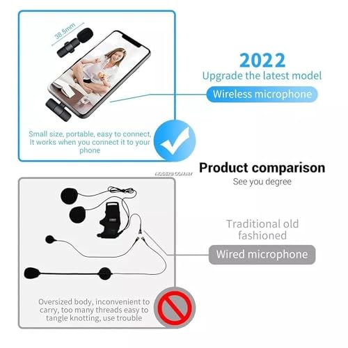 Image of JUST Try K8 Wireless Microphone (1 Mic) for Mobile - Plug & Play Lavalier Mic for iPhone & Android, Clip On Mic for YouTube, Reels, Vlogging, Interviews & Video Recording. (k8 micc)