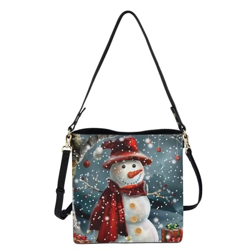 Image of HUGS IDEA Boho Bags for Women Leather Handbag Shoulder Bucket Crossbody Purse