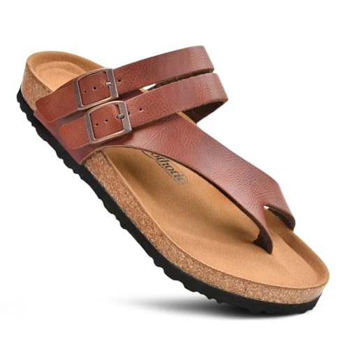 Image of AEROTHOTIC Recovery Slides for Women Cork Footbed Adjustable Straps Sandals