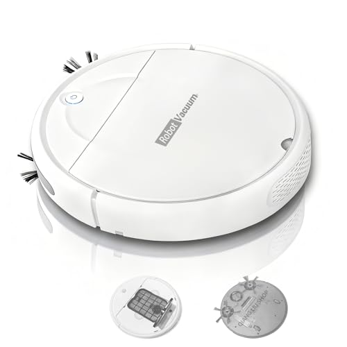 Robot Vacuum Cleaner, 3000Pa Powerful Suction, 2.56-inch Ultra-Slim Body, 120-Minute Long Battery Life, Quiet Operation, Smart Navigation, Suitable for Hard Floors/Low-Pile Carpets/Pet Hair-NEW