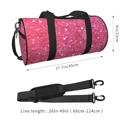 Travel Duffel Bag Sports Gym Bag With Shoes Compartment,Lightweight Overnight Weekender Bag Sparkling Pink Glitter Yoga Gym Sports Bag For Men Women3