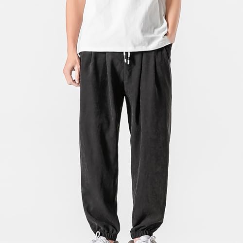 Baggy Sweatpants for Men Casual Fashion Drawstring Elastic Waist Solid Beam Feet Pants Athletic Apered Joggers2