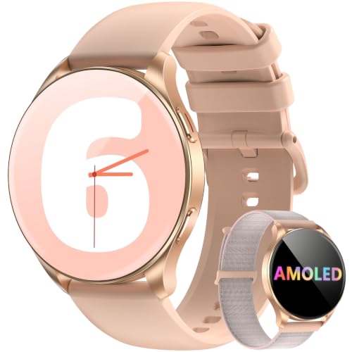 IOWODO Smartwatch Feminino AMOLED 1.43" com Chamadas Bluetooth, Relógio Inteligente 100+ Modos Esportivos, IP68, 2 Pulseiras - Compatível iPhone/Android