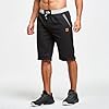 ZOXOZ Mens Shorts Summer Casual Shorts Cotton with Pockets Elastic Waist Drawstring Black 3XL #3
