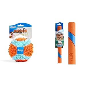 Chuckit Indoor Fetch Ball 4 75 Inch Ultra Fetch Stick 12 Inch Dog Toy Bundle - Interactive Indoor