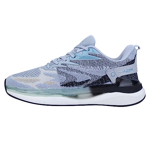 Image of LANCER Mens ENERGY-19LGR-BLU Light Grey Running Shoe