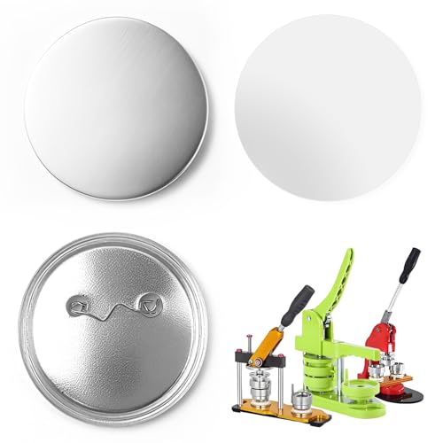 KIRVOVIY 100 Set 58mm Button Maker Supplies, Blank Pin Back Button Parts with Clear Film, Badge Making Kit for Badge Maker Machine