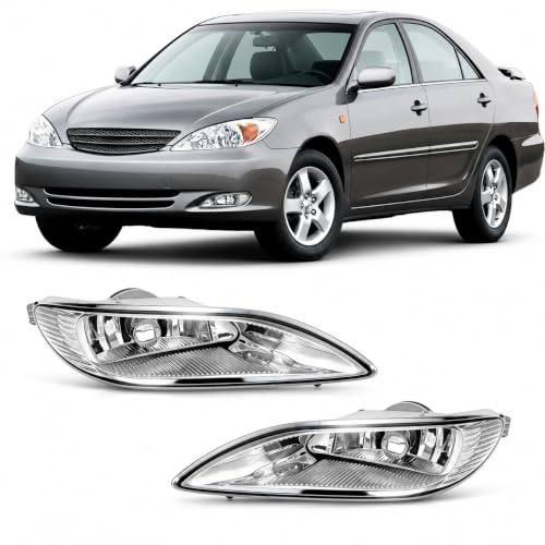 ILAMP Fog Lights Compatible with 2002 2003 2004 Camry, 2005 2006 2007 2008 Corolla, 2002 2003 Solara, A Pair Of Fog Lamps With 9006 12V 55W Halogen Bulbs AM-CM03B01L+R by ILAMP - Used condition - US$24.72