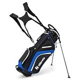 KOTEK Golf Stand Bag, 14 Way Top Divider Golf Club Bag with Cooler, 6 Zippered Pockets, Rain Hood, Adjustable Dual Shoulder Straps & Umbrella Holder, Lightweight Golf Bag for Men Women