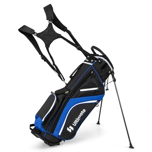 KOTEK Golf Stand Bag, 14 Way Top Divider Golf Club Bag with Cooler, 6 Zippered Pockets, Rain Hood, Adjustable Dual Shoulder Straps & Umbrella Holder, Lightweight Golf Bag for Men Women