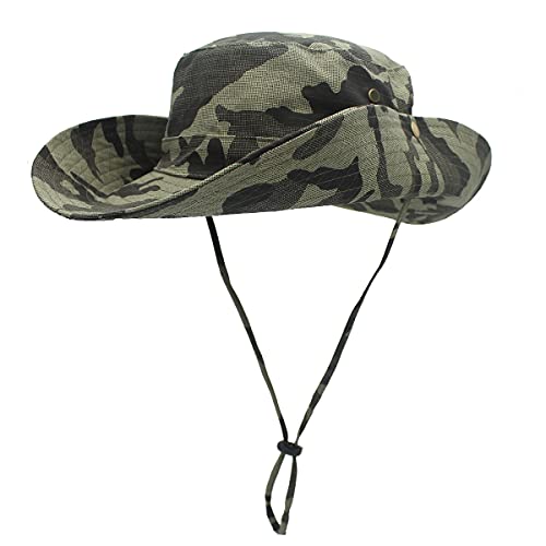 Ototon® - Sombrero de sol unisex plegable con borde ancho de camuflaje, sombrero de verano UPF 50 + anti UV para hombre y mujer ejército verde Talla única Cover