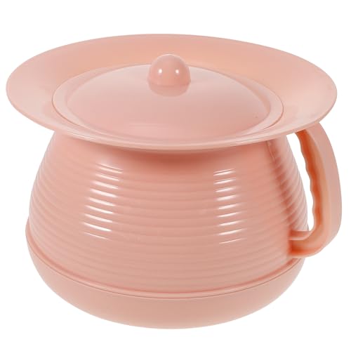 Orinal portátil con tapa HANABASS de plástico resistente rojo para adultos