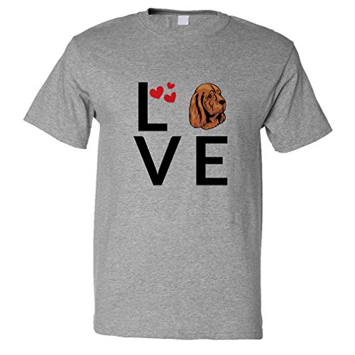 Custom Funny Graphic T Shirts for Men Love Hearts Sussex Spaniel Dog Cotton Top Oxford Grey Design Only 3X Large
