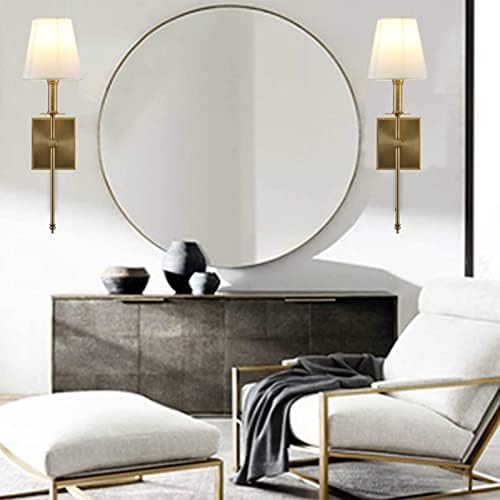 DCOC Wall Sconces Battery Operated Wall Lamp Set Of 2 DimmableBattery Powered Wall Light Fixtures With Remote Control-non Hardwired Sconce-Easy To Install-for Bedroom Farmhouse Bedside Reading Light