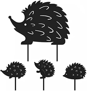 You's Auto Garden Stakes Yard Metal Art Animal Silhouette Statues Black Hedgehog Animal Stakes Decorative Garden Statue Animal Sculpture for Patio Lawn Porch Backyard Home Decor