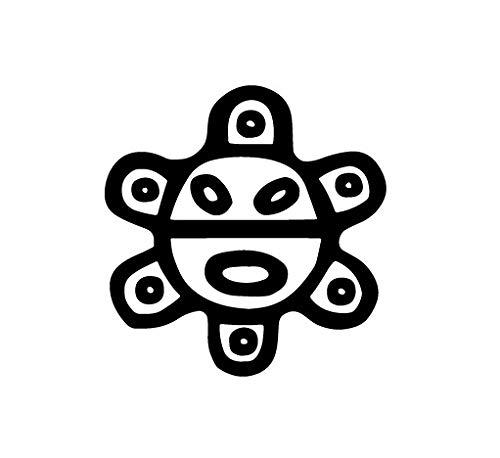 CRDesign Puerto Rico Taino Sun Sol God Boricua Vinyl Decal Sticker Puerto Rican Auto Car Truck SUV Computer Laptop Window (3.5", Black)