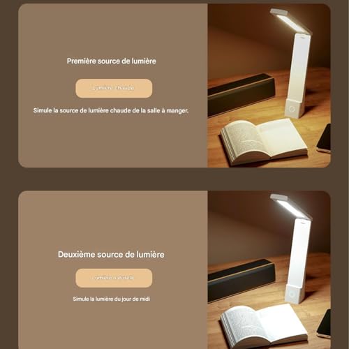 Lampe de bureau LED sans fil dimmable pour chambre - 5