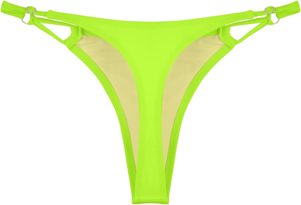 Colloyes Women's Low Waisted Bikini Bottoms Adjustable Thong Bathing Suit Bottoms - Image 4